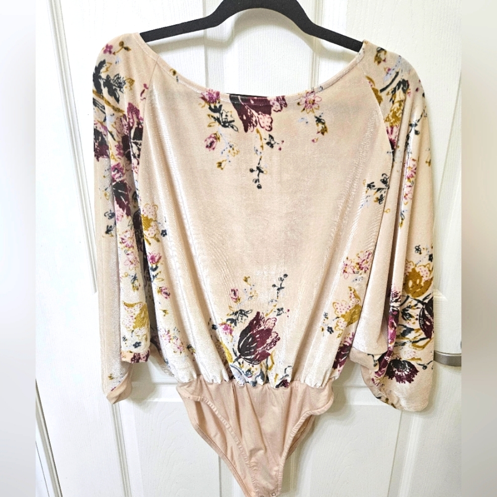 Free People Velvet Slouchy Babe Bodysuit- Small
